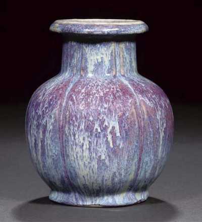 18th century A flambe glazed hu vase